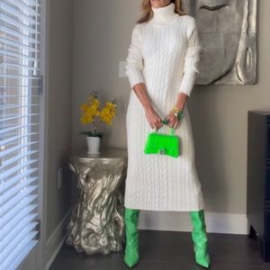 Zara NWT Long Cable Knit Maxi Dress🤍 Size S